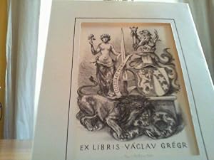 Exlibris- Lithographie. Vaclav Gregr. signiert, datiert. Blattgröße: ca. 10,5 x 13 cm; unter Pass...
