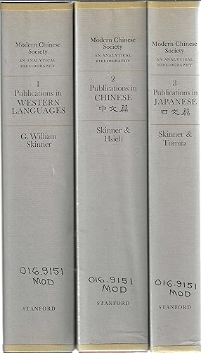 Modern Chinese Society: An Analytical Bibliography 1. Publications in Western Languages 1644-1972...