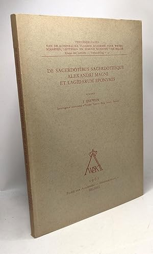 Immagine del venditore per De sacerdotibus sacerdotiisque Alexandri Magni et Lagidarum Eponymis - Klasse der Letteren N42 venduto da crealivres