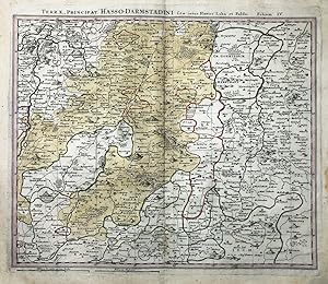 "Terrae, Principat. Hasso-Darmstadini sitae inter Fluvios Lahn et Fulda. Folium IV." - Hessen Sch...