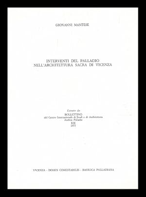 Immagine del venditore per Interventi del Palladio nell'architettura sacra di Vicenza venduto da MW Books