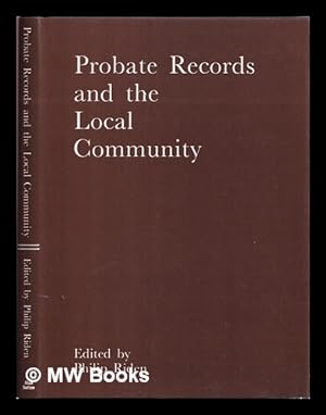 Immagine del venditore per Probate records and the local community venduto da MW Books