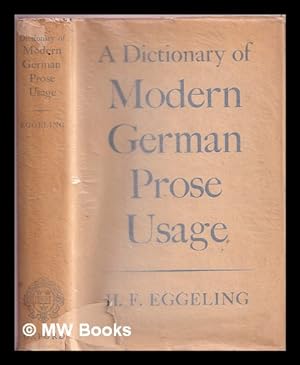 Seller image for A dictionary of modern German prose usage for sale by MW Books