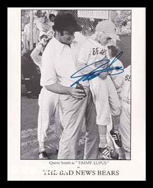 Seller image for SIGNED black and white film promotional photograph for The Bad News Bears: Quinn Smith as "Timmy Lupus" in The Bad News Bears for sale by MW Books