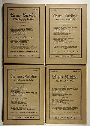 Seller image for Die neue Rundschau. XXIV. Jahrgang. Heft 1, 4, 6 und 12 vom Jahr 1913. for sale by Versandantiquariat Christine Laist