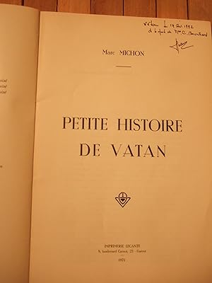 Seller image for Petite histoire de Vatan for sale by Domifasol