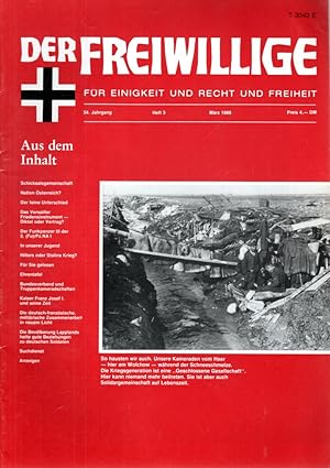 Imagen del vendedor de Der Freiwillige. Fr Einigkeit und Recht und Freiheit 34. Jg, Heft 3 (Mrz 1988) a la venta por Antiquariat Jterbook, Inh. H. Schulze
