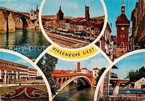 Postkarte Carte Postale 13835257 Villeneuve-sur-Lot Pont vieux Avenue Georges Leygues Porte de Pa...