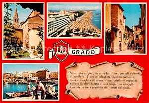 Postkarte Carte Postale 73838142 Grado Gorizia IT Kirche Strand Dorfmotiv Fischerhafen