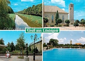 Bild des Verkufers fr Postkarte Carte Postale 73839840 Loeningen Partie an der Hase Kirche Freibad Loeningen zum Verkauf von Versandhandel Boeger