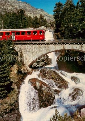 Bild des Verkufers fr Postkarte Carte Postale 73841971 Bergbahn Berninabahn bei Morteratsch Engadin Schweiz Bergbahn zum Verkauf von Versandhandel Boeger