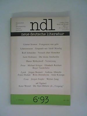 Bild des Verkufers fr Neue deutsche Literatur : ndl ; Zeitschrift fr deutschsprachige Literatur. 41. Jahrgang, 12. zum Verkauf von ANTIQUARIAT FRDEBUCH Inh.Michael Simon