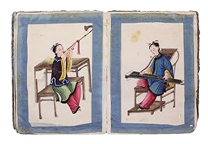 Album of 10 Water-Colour Paintings of Women Playing Musical Instruments.