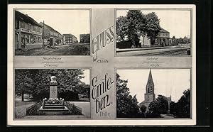 Ansichtskarte Emleben /Thür., Hautpstrasse mit Bäckerei u. Materialwarengeschäft von Willi Lorenz...