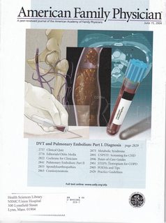 American Family Physician Vol 69 No. 12 June 15, 2004: DVT and Pulmonary Embolism Part I- Diagnosis