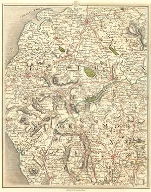 [no title] - Map section 58 from Cary's New Map of England & Wales (1794), covering the Lake Dist...
