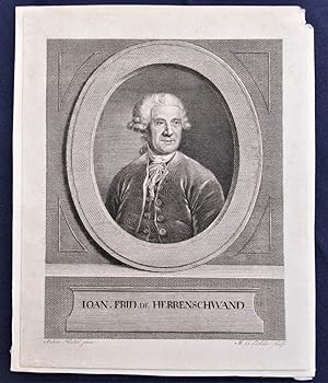 Antique print, Johann Friedrich von Herrenschwand, etching