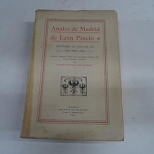 Bild des Verkufers fr ANALES DE MADRID DE LEON PINELO. Reinado de Felipe III. Aos 1598 a 1621. zum Verkauf von Librera J. Cintas