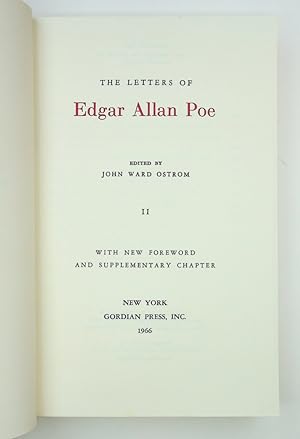 Image du vendeur pour The Letters of Edgar Allan Poe [Volume II only] mis en vente par Kuenzig Books ( ABAA / ILAB )