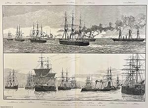 Bild des Verkufers fr Crisis in Egypt: The British Fleet. An original print from the Illustrated London News, 1882. zum Verkauf von Cosmo Books