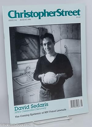 Seller image for Christopher Street: #216, August, 1994: David Sedaris for sale by Bolerium Books Inc.