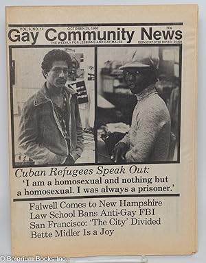 Seller image for GCN: Gay Community News; the weekly for lesbians and gay males; vol. 8, #14, October 25, 1980; Cuban Refugees Speak Out: I am a homosexual for sale by Bolerium Books Inc.