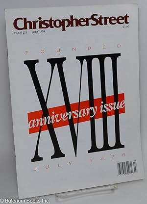 Immagine del venditore per Christopher Street: #215, July, 1994: Anniversary Issue venduto da Bolerium Books Inc.