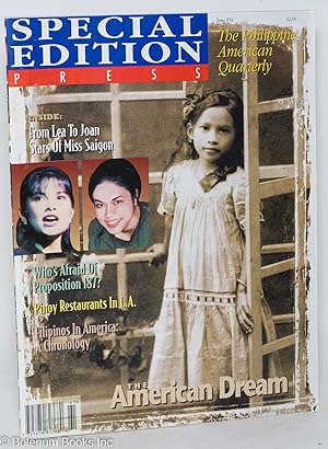 Bild des Verkufers fr Special Edition Press: The Philippine American Quarterly; Vol. 4 No. 1, Spring 1996 zum Verkauf von Bolerium Books Inc.