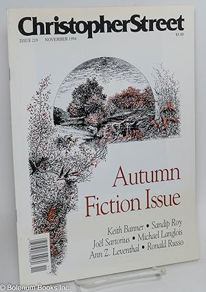 Immagine del venditore per Christopher Street: #219, November, 1994: Autumn Fiction issue venduto da Bolerium Books Inc.