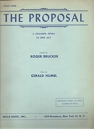 Seller image for The Proposal. A Chamber Opera in One Act for sale by Snow Crane Media
