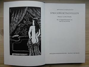 Imagen del vendedor de Sprichwortnovellen. Mit 18 Original-Holzschnitten von Fritz Richter. (bersetzt von Albert Wesselski). a la venta por Antiquariat Steinwedel