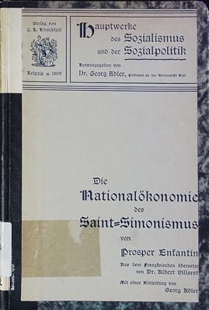 Seller image for Die Nationalkonomie des Saint-Simonismus. for sale by Antiquariat Bookfarm