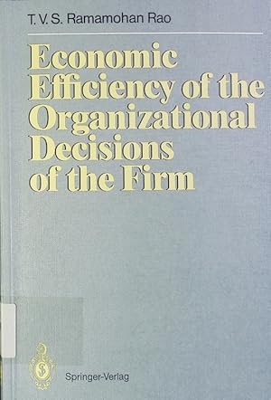Bild des Verkufers fr Economic efficiency of the organizational decisions of the firm. zum Verkauf von Antiquariat Bookfarm
