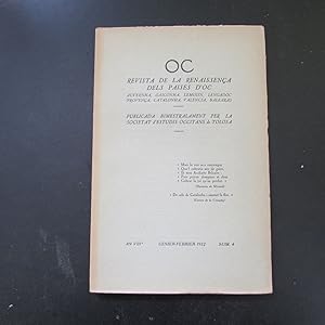 Bild des Verkufers fr OC - Revista de la Renaissena dels Paises d'Oc, An VIII, Genier-Febrier 1932, Num. 4, Annada 1932 - Tome II (Auvernha, Gasconha, Lemosin, Lengadoc, Provena, Catalonha, Valencia, Balearas) zum Verkauf von Bookstore-Online