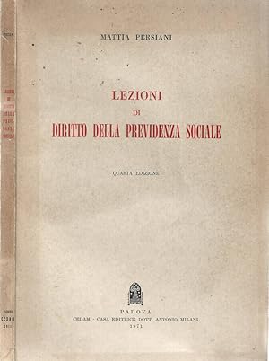 Immagine del venditore per Lezioni di diritto della previdenza sociale venduto da Biblioteca di Babele