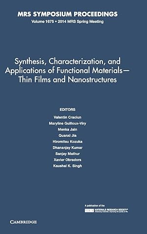 Seller image for Synthesis, Characterization, and Applications of Functional Materials-Thin Films and Nanostructures: Volume 1675 for sale by moluna
