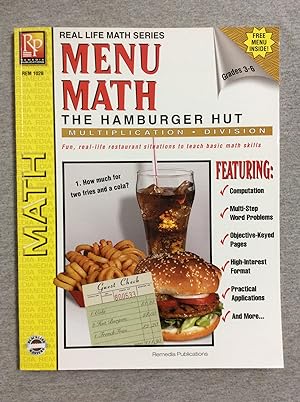 Imagen del vendedor de Menu Math: The Hamburger Hut, Multiplication & Division, Grades 3 - 6 & Menu Math: The Hamburger Hut, Addition & Substraction, Grades 3-6 (2 Books) a la venta por Book Nook