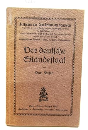 Seller image for Der deutsche Stndestaat. ("Zeitfragen aus dem Gebiete der Soziologie", 2.Reihe, 2.Heft) for sale by Versandantiquariat Dr. Wolfgang Ru