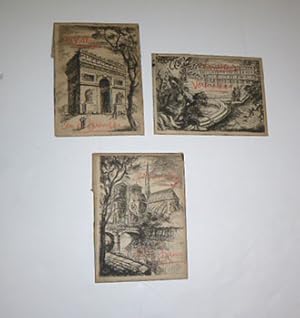 A collection of Paul Lavalley's artist proofs of French landmarks. Original etchings.