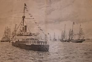 Seller image for The Royal Yacht With The German Emperor On Board Visiting Ships of the British Fleet. August 24, 1889. for sale by Wittenborn Art Books