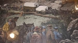 Image du vendeur pour [Covered wagons in mountain pass in the Rocky Mountains heading west] mis en vente par Wittenborn Art Books