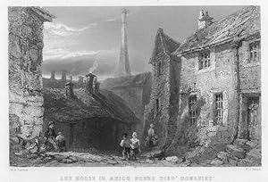 THE HOUSE IN WHICH ROBERT BURNS DIED IN DUMFRIES AYRSHIRE ,1842 Steel Engraved Print