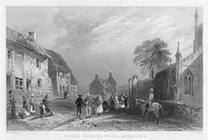 POOSIE NANSIE'S HOUSE IN MAUCHLINE, BY ROBERT BURNS,1842 Steel Engraved Print