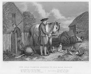 THE AULD FARMERS ADDRESS TO THE MARE MAGGIE ,1842 Steel Engraved Print