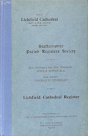 Bild des Verkufers fr Lichfield Cathedral Register zum Verkauf von WeBuyBooks