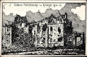 Bild des Verkufers fr Ansichtskarte / Postkarte Hollebeke Westflandern, Schloss Hollebecke im Kriege 1914-15 zum Verkauf von akpool GmbH