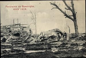 Ansichtskarte / Postkarte Boesinghe Boezinge Westflandern, Häuserruinen im April 1918, Kriegszers...