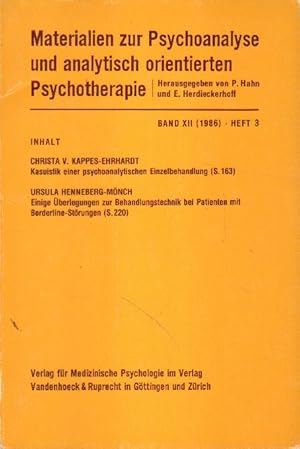 Seller image for Materialien zur Psychoanalyse und analytisch orientierten Psychotherapioe. for sale by Versandantiquariat Boller