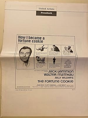 Immagine del venditore per The Fortune Cookie Pressbook 1966 Jack Lemmon, Walter Matthau venduto da AcornBooksNH