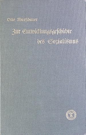 Imagen del vendedor de Zur Entwicklungsgeschichte des Sozialismus. a la venta por Antiquariat Bookfarm